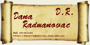 Dana Radmanovac vizit kartica